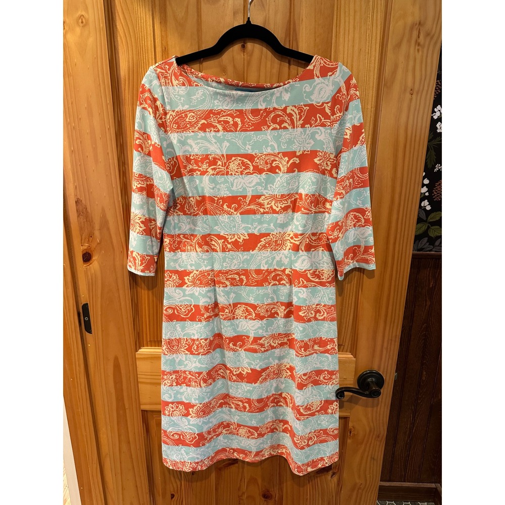 J.McLaughlin Striped Paisley Catalina Cloth Sheath Dress Womens M
